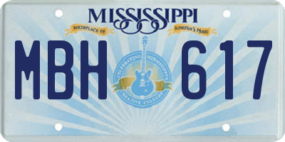 MS license plate MBH617