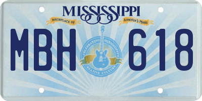 MS license plate MBH618