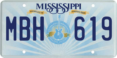 MS license plate MBH619