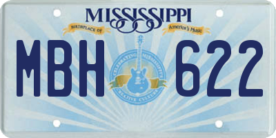 MS license plate MBH622