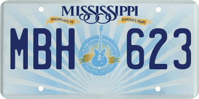 MS license plate MBH623