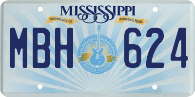 MS license plate MBH624
