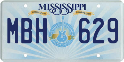 MS license plate MBH629