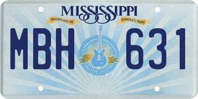 MS license plate MBH631