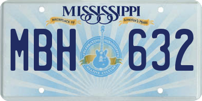 MS license plate MBH632