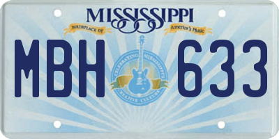 MS license plate MBH633