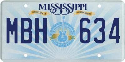 MS license plate MBH634