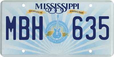 MS license plate MBH635