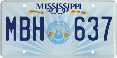 MS license plate MBH637