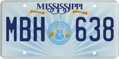 MS license plate MBH638