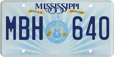 MS license plate MBH640
