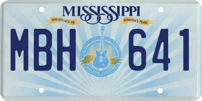 MS license plate MBH641