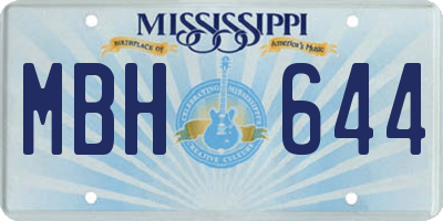MS license plate MBH644