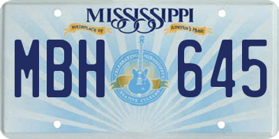 MS license plate MBH645