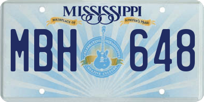 MS license plate MBH648