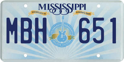 MS license plate MBH651