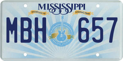 MS license plate MBH657