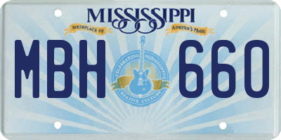 MS license plate MBH660