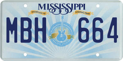 MS license plate MBH664