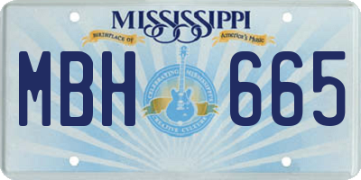 MS license plate MBH665