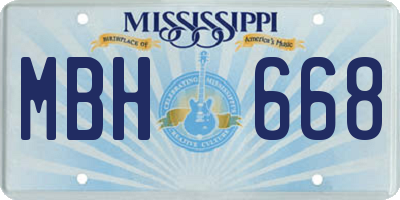 MS license plate MBH668