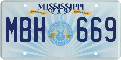 MS license plate MBH669