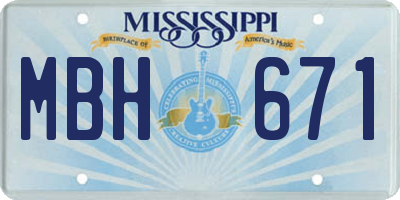 MS license plate MBH671