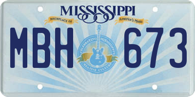 MS license plate MBH673