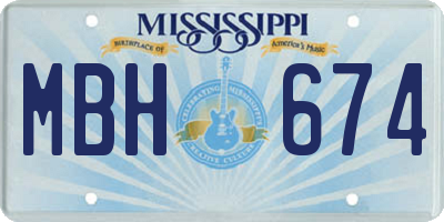 MS license plate MBH674