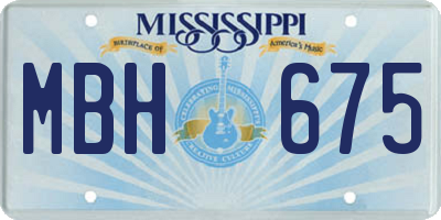 MS license plate MBH675
