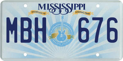 MS license plate MBH676