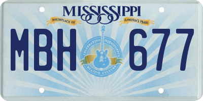 MS license plate MBH677