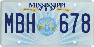 MS license plate MBH678