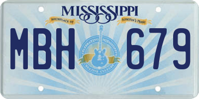 MS license plate MBH679