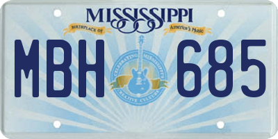 MS license plate MBH685