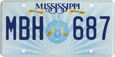 MS license plate MBH687