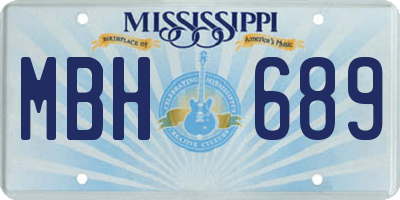 MS license plate MBH689