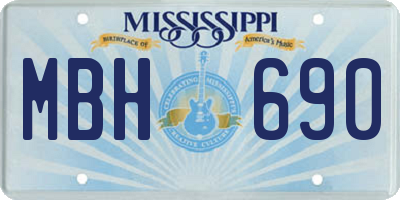 MS license plate MBH690