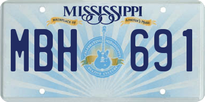 MS license plate MBH691