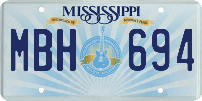 MS license plate MBH694