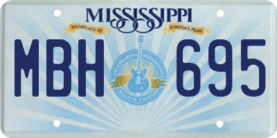 MS license plate MBH695