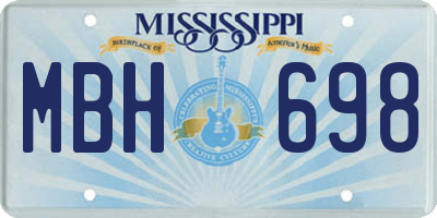 MS license plate MBH698