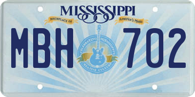 MS license plate MBH702