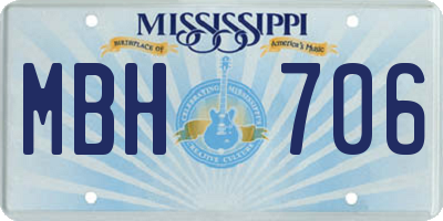 MS license plate MBH706