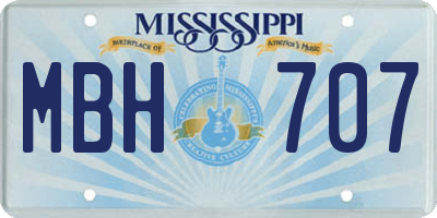 MS license plate MBH707
