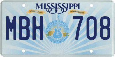 MS license plate MBH708
