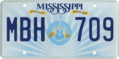 MS license plate MBH709