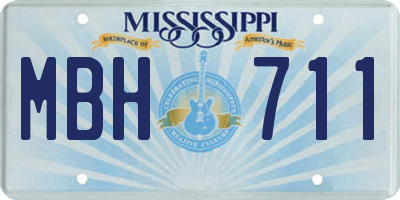 MS license plate MBH711