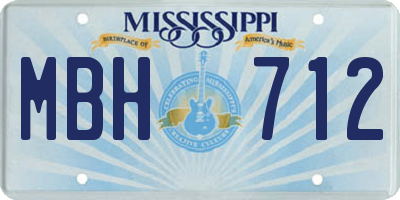 MS license plate MBH712
