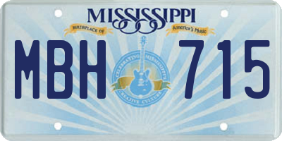 MS license plate MBH715